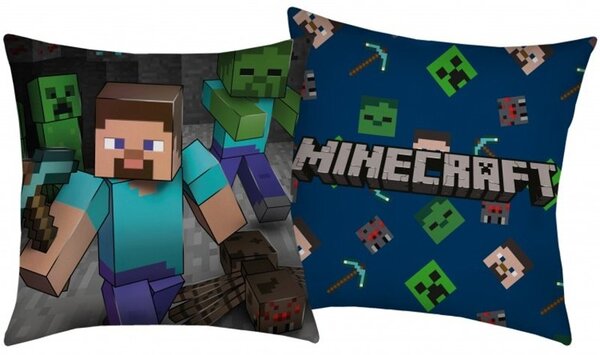 Polštář Minecraft - motiv Steve - 40 x 40 cm