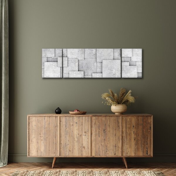 Obraz - Abstrakce betonových kachliček (170x50 cm)