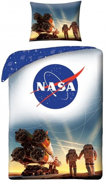Bavlněné ložní povlečení NASA - motiv kosmická raketa v kosmodromu Bajkonur - 100% bavlna - 70 x 90 cm + 140 x 200 cm