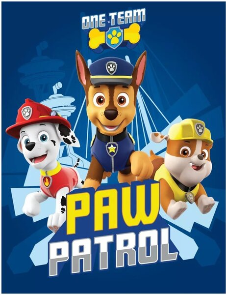 Fleecová deka Tlapková patrola - Paw Patrol - motiv One Team - 100 x 140 cm