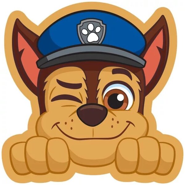 Tvarovaný 3D polštář Tlapková patrola - Paw Patrol - motiv Chase - 36 x 40 cm