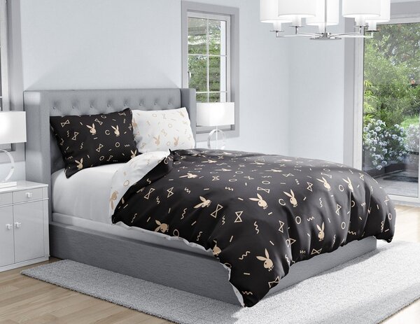 Bavlněné ložní povlečení Playboy - motiv Gold - 100% bavlna Renforcé - 70 x 90 cm + 140 x 200 cm