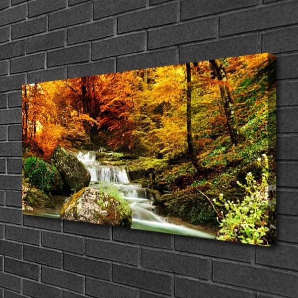 Obraz na plátně Vodopád Les Příroda 140x70 cm