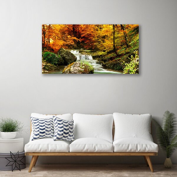 Obraz na plátně Vodopád Les Příroda 140x70 cm