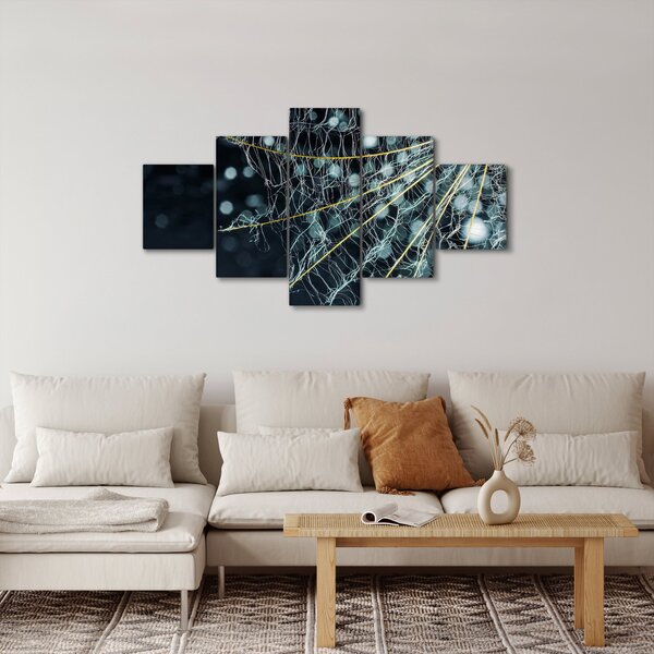 Obraz -Květ s pavučinou (125x70 cm)