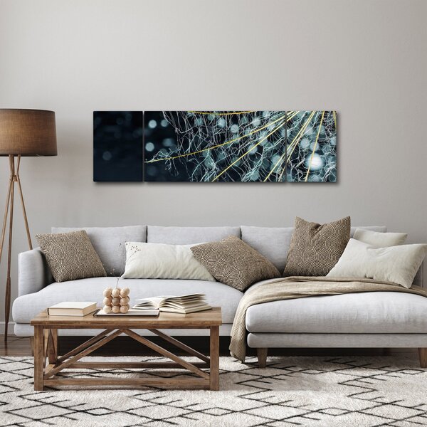 Obraz -Květ s pavučinou (170x50 cm)