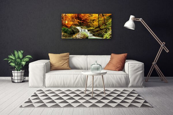 Obraz na plátně Vodopád Les Příroda 140x70 cm