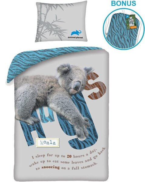 Bavlněné ložní povlečení Animal Planet - motiv Koala - 100% bavlna - 70 x 90 cm + 140 x 200 cm