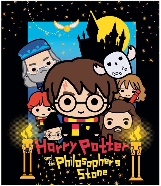 Dětská plyšová deka Harry Potter s přáteli - nano coral s gramáží 220 gr./m² - 120 x 150 cm