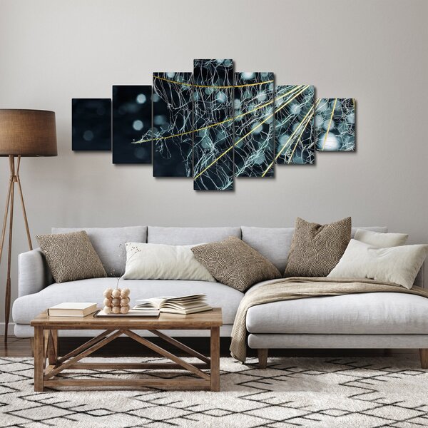 Obraz -Květ s pavučinou (210x100 cm)
