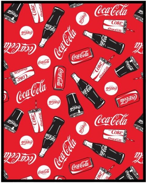 Fleecová deka Coca-Cola - nano coral 220 gr./m² - 120 x 150 cm