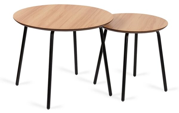 Kulaté konferenční stolky v přírodní barvě v sadě 2 ks ø 55 cm Luke – Bonami Essentials