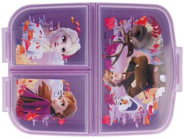 Dětský multibox na svačinu Ledové království II - Frozen II - se 3 přihrádkami