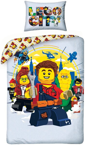 Bavlněné ložní povlečení LEGO CITY Adventures - 100% bavlna - 70 x 90 cm + 140 x 200 cm