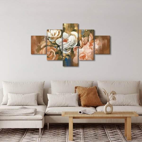 Obraz - Malovaná kytice květin (125x70 cm)