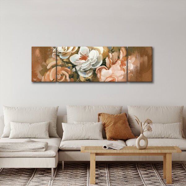 Obraz - Malovaná kytice květin (170x50 cm)