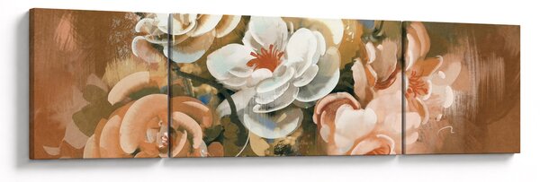 Obraz - Malovaná kytice květin (170x50 cm)