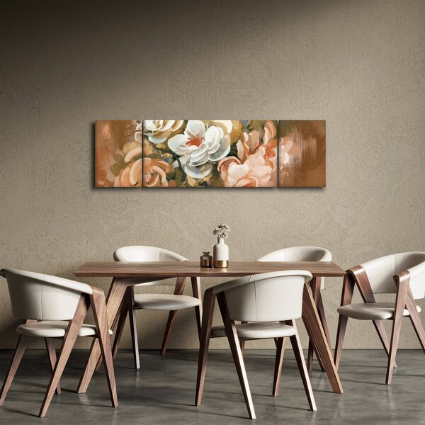 Obraz - Malovaná kytice květin (170x50 cm)
