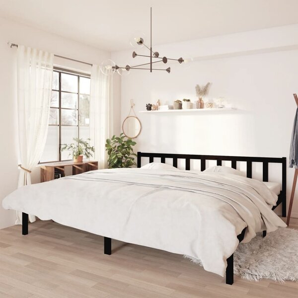 Rám postele černý masivní borové dřevo 200 x 200 cm