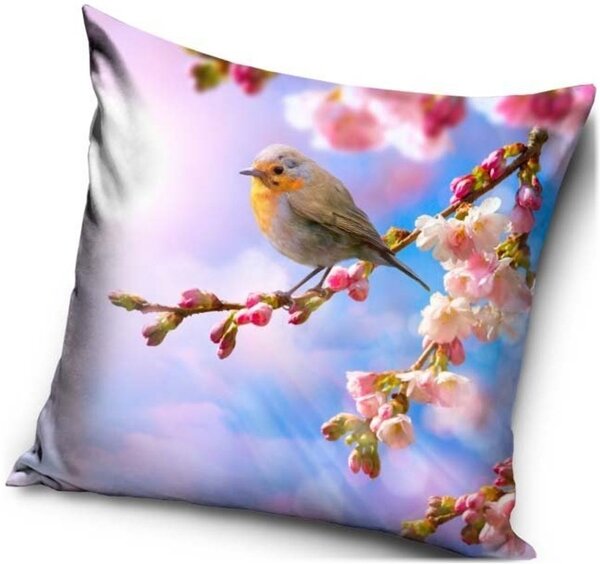Dekorační polštář Červenka obecná - 40 x 40 cm