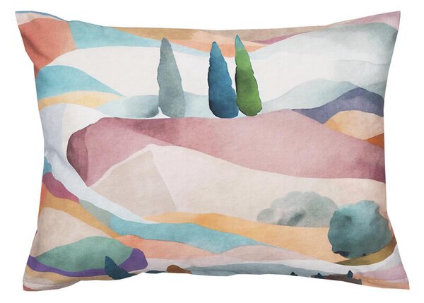 Povlak SATÉN PLUS tuscany meruňkovotyrkysová 50 x 70 cm