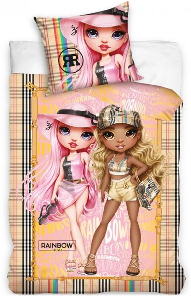 Bavlněné ložní povlečení Rainbow High - motiv Beach fashion - 100% bavlna - 70 x 90 cm + 140 x 200 cm