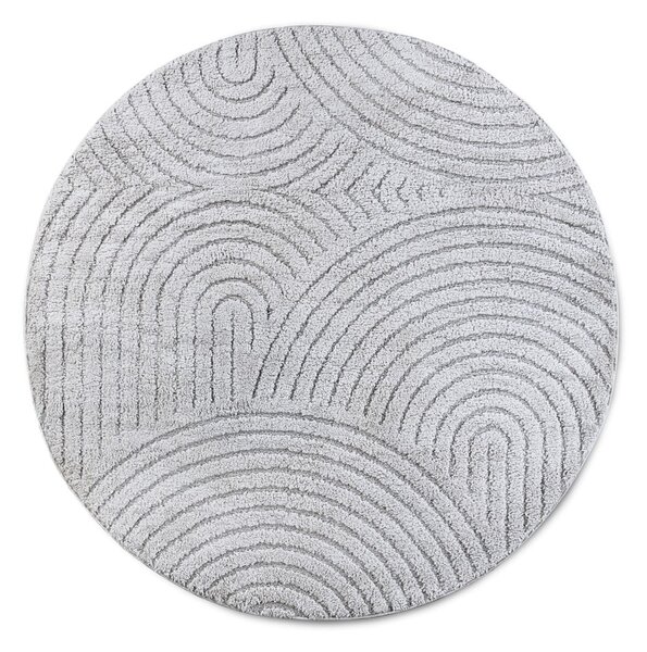 Světle šedý kulatý koberec ø 200 cm Panglao New York Light Grey – Elle Decoration