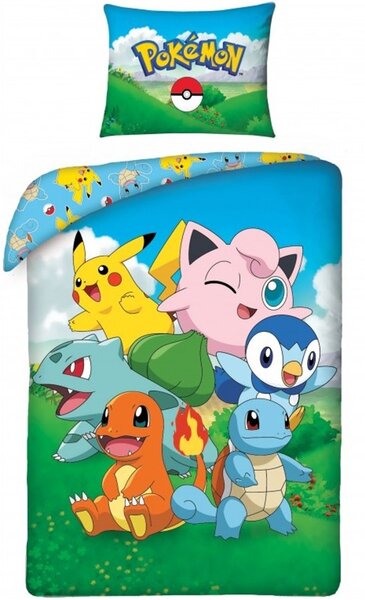 Bavlněné ložní povlečení Pokémoni - motiv Best team - 100% bavlna - 70 x 90 cm + 140 x 200 cm