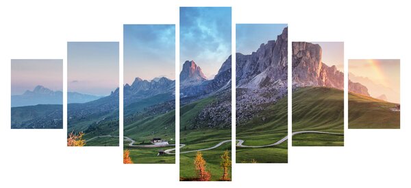 Obraz duhy nad skalisky (210x100 cm)