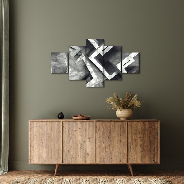 Abstraktní obraz krychlí (125x70 cm)