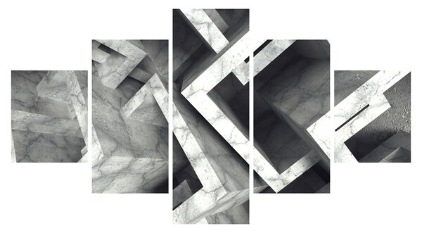 Abstraktní obraz krychlí (125x70 cm)