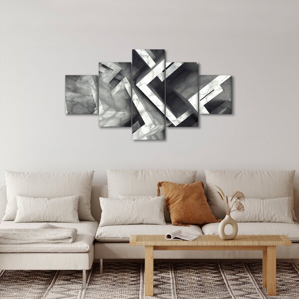 Abstraktní obraz krychlí (125x70 cm)