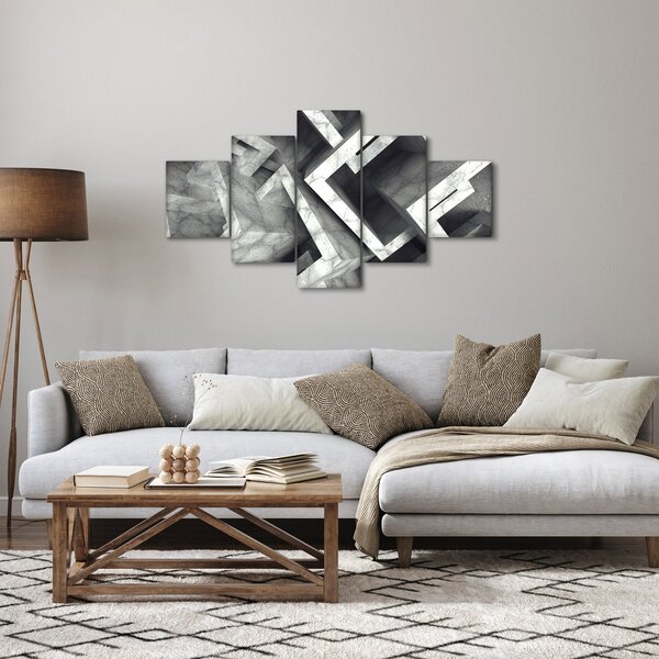 Abstraktní obraz krychlí (125x70 cm)