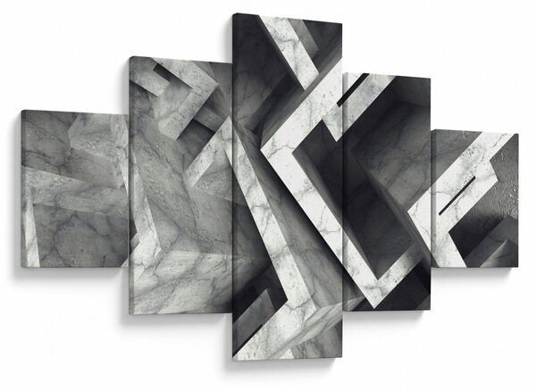Abstraktní obraz krychlí (125x70 cm)