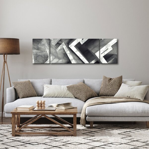 Abstraktní obraz krychlí (170x50 cm)