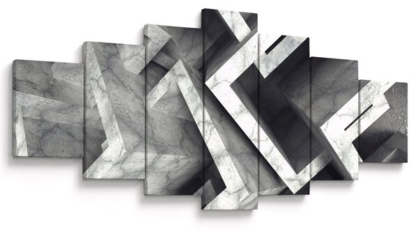 Abstraktní obraz krychlí (210x100 cm)