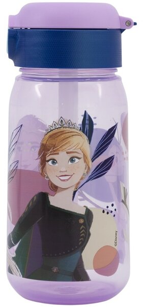 Plastová láhev na pití s brčkem a víčkem Ledové království - Frozen - 510 ml