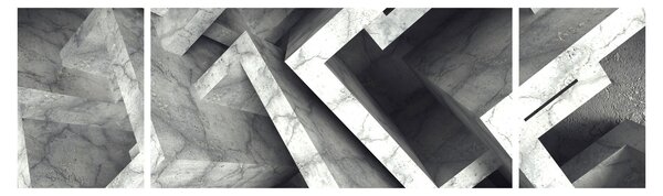 Abstraktní obraz krychlí (170x50 cm)