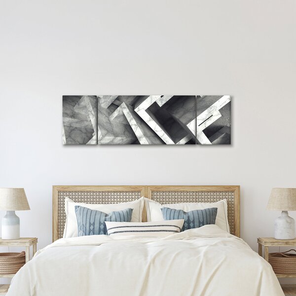 Abstraktní obraz krychlí (170x50 cm)
