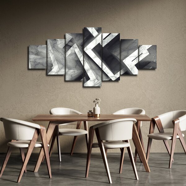 Abstraktní obraz krychlí (210x100 cm)