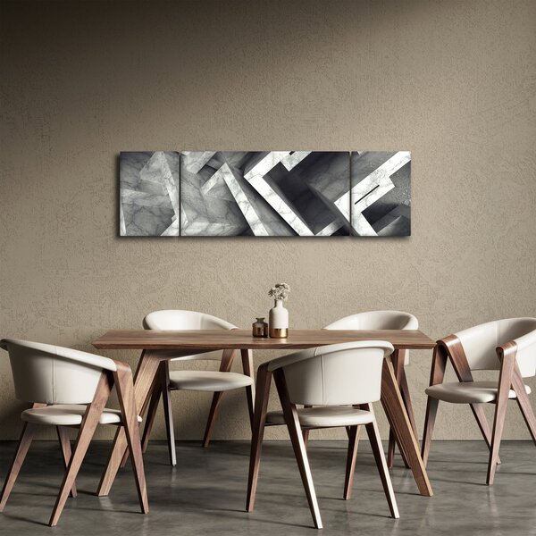 Abstraktní obraz krychlí (170x50 cm)