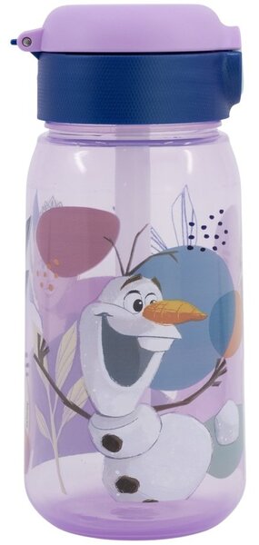 Plastová láhev na pití s brčkem a víčkem Ledové království - Frozen - 510 ml