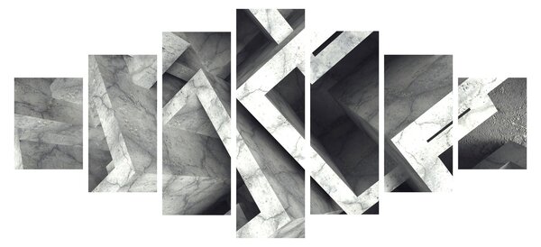 Abstraktní obraz krychlí (210x100 cm)