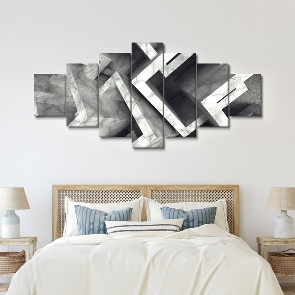 Abstraktní obraz krychlí (210x100 cm)