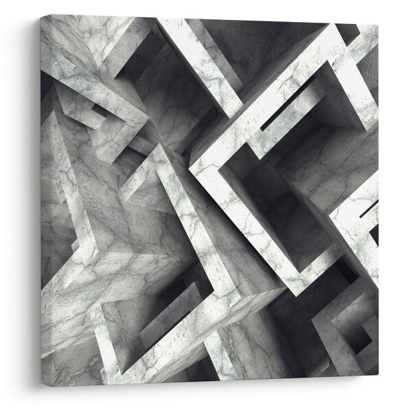 Abstraktní obraz krychlí (30x30 cm)