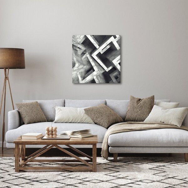 Abstraktní obraz krychlí (30x30 cm)