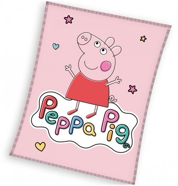 Dívčí coral fleece deka Prasátko Pepa - Peppa Pig - gramáž 240 g/m² - 110 x 140 cm