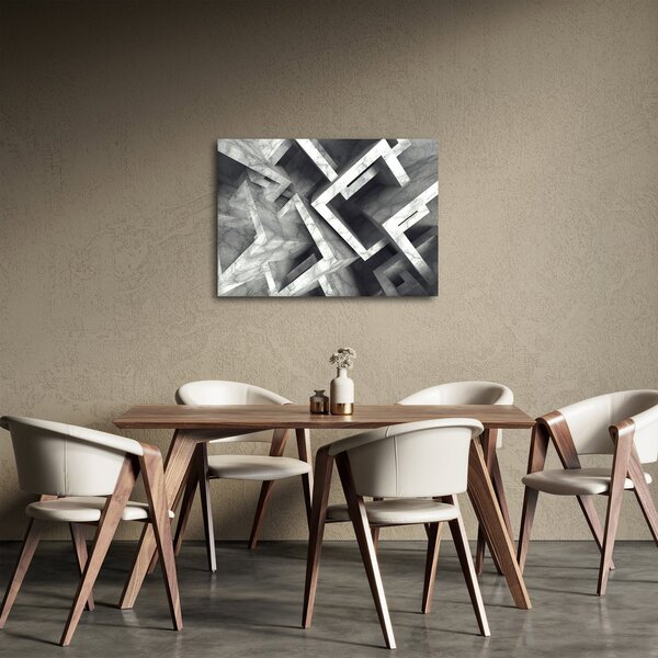 Abstraktní obraz krychlí (70x50 cm)