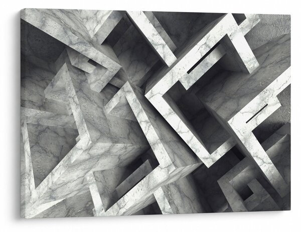 Abstraktní obraz krychlí (70x50 cm)