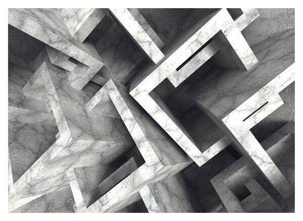 Abstraktní obraz krychlí (70x50 cm)